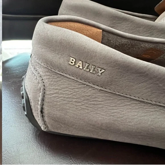 New! BALLY Logo Pearce Suede Leather Moccasin Driving Loafers - Picture 5 of 8
